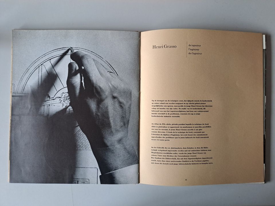 Vormgeving boek ter gelegenheid van 100 jaar Grasso in 1958 door Benno Wissing en fotografie Violette Cornelius